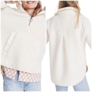 💋Madewell Polartec front zipper fleece popover jacket size S